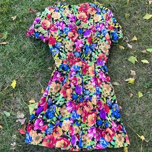 The Limited Silk Vintage Floral Mini Dress - Multicolor